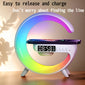 Smart Alarm Clock with Wireless Charging, Wireless Speaker & Ambient Table Lamp - White Noise Sleep Aid with USB Port