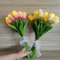 10pcs LED Tulip Lamp, Ambient Sense Table Lamp with Simulation Bouquet Night Light for Room Decoration