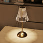 Tri-Tone LED Crystal Table Lamp - Modern Touch Control, Rechargeable Battery, Wrought Iron Base - Perfect for Bedroom, Living Room, and Hotel Decor