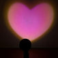 1pc Heart-Shaped Sunset Table Lamp Projector - Ambient Night Light, Photography Prop, Bedroom, Xmas Room Decor - Multi-Functional, Energy-Efficient, Adjustable Brightness, Romantic Mood Lighting
