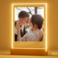 [Customised] 1pc Personalized Custom Photo LED Light Light Up Sign Acrylic Plaque Wooden Stand Night Light Table Lamp For Parents Boys Girls Birthday Anniversary Wedding Gift Customized Birthday Gift
