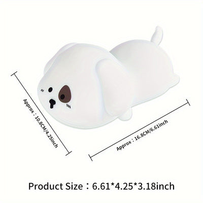 Cute Puppy Night Light, Silicone Soft Touch, Light Up When Tapped, 1200mAh Battery, For Home, Living Room Decoration, Desk Lighting Table Lamp, Gift For Halloween, Christmas, Birthday, For Camping, Party Light