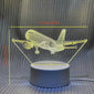 Aircraft night light 3D illusion light, soft warm color table lamp gift with USB power supply