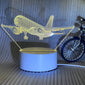 Aircraft night light 3D illusion light, soft warm color table lamp gift with USB power supply