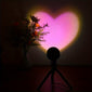 1pc Heart-Shaped Sunset Table Lamp Projector - Ambient Night Light, Photography Prop, Bedroom, Xmas Room Decor - Multi-Functional, Energy-Efficient, Adjustable Brightness, Romantic Mood Lighting