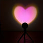 1pc Heart-Shaped Sunset Table Lamp Projector - Ambient Night Light, Photography Prop, Bedroom, Xmas Room Decor - Multi-Functional, Energy-Efficient, Adjustable Brightness, Romantic Mood Lighting